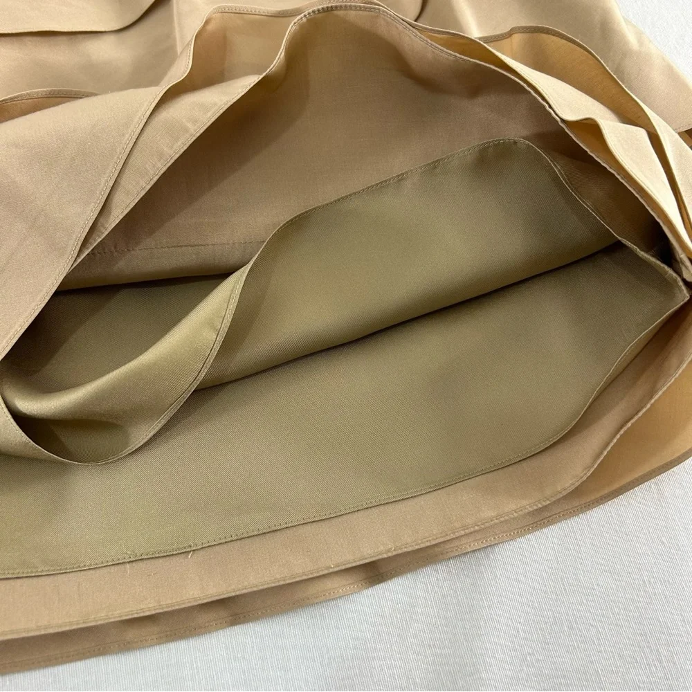 Ralph Lauren Black Label Silk Ruffle Skirt‎ Gold Beige Silk Lined Women’s 6 EUC